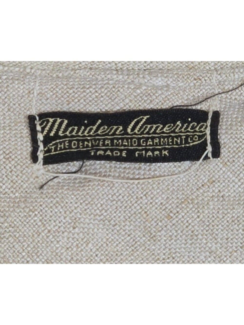 Vtg Linen Vest Long Belted Pockets Collar Beige Boho Maiden America Denver Sz S - Picture 6 of 11